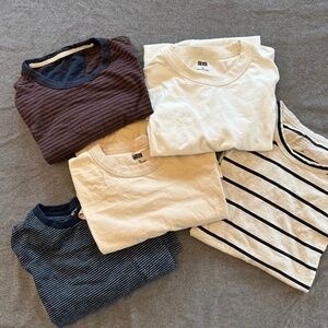 Bundle of 5 T-Shirts - Uniqlo U, Banana Republic, and J.Crew - Size Medium